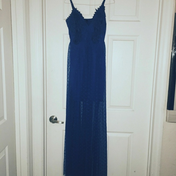 Steps New York Passion Blue Floral Emroider Dress - Picture 8 of 8